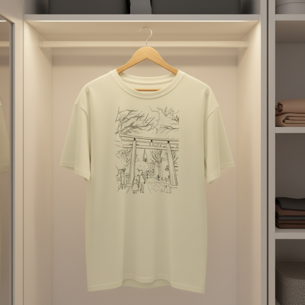"Kōen" Playera Premium Oversize cuello alto unisex - TShirt Silhouette