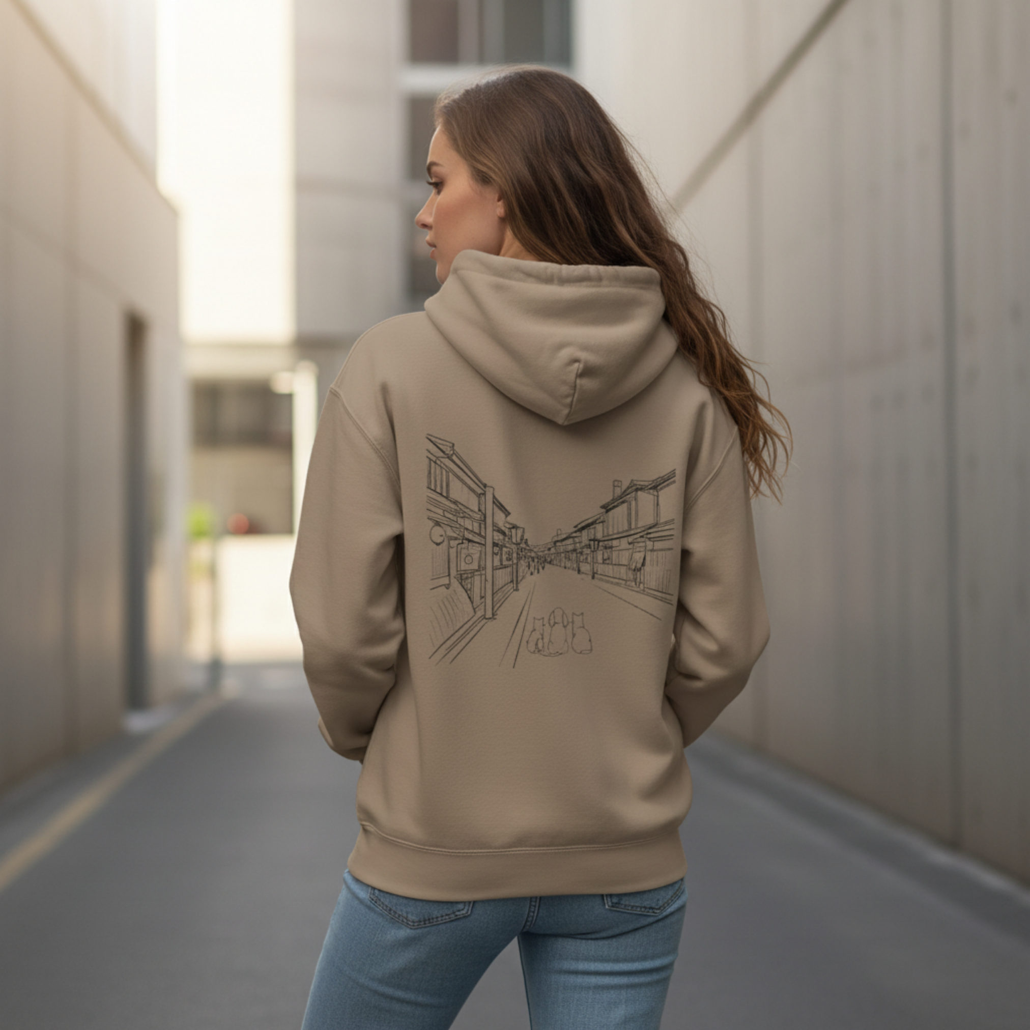 "Machiya" Hoodie Premium unisex - Streetwear Silhouette