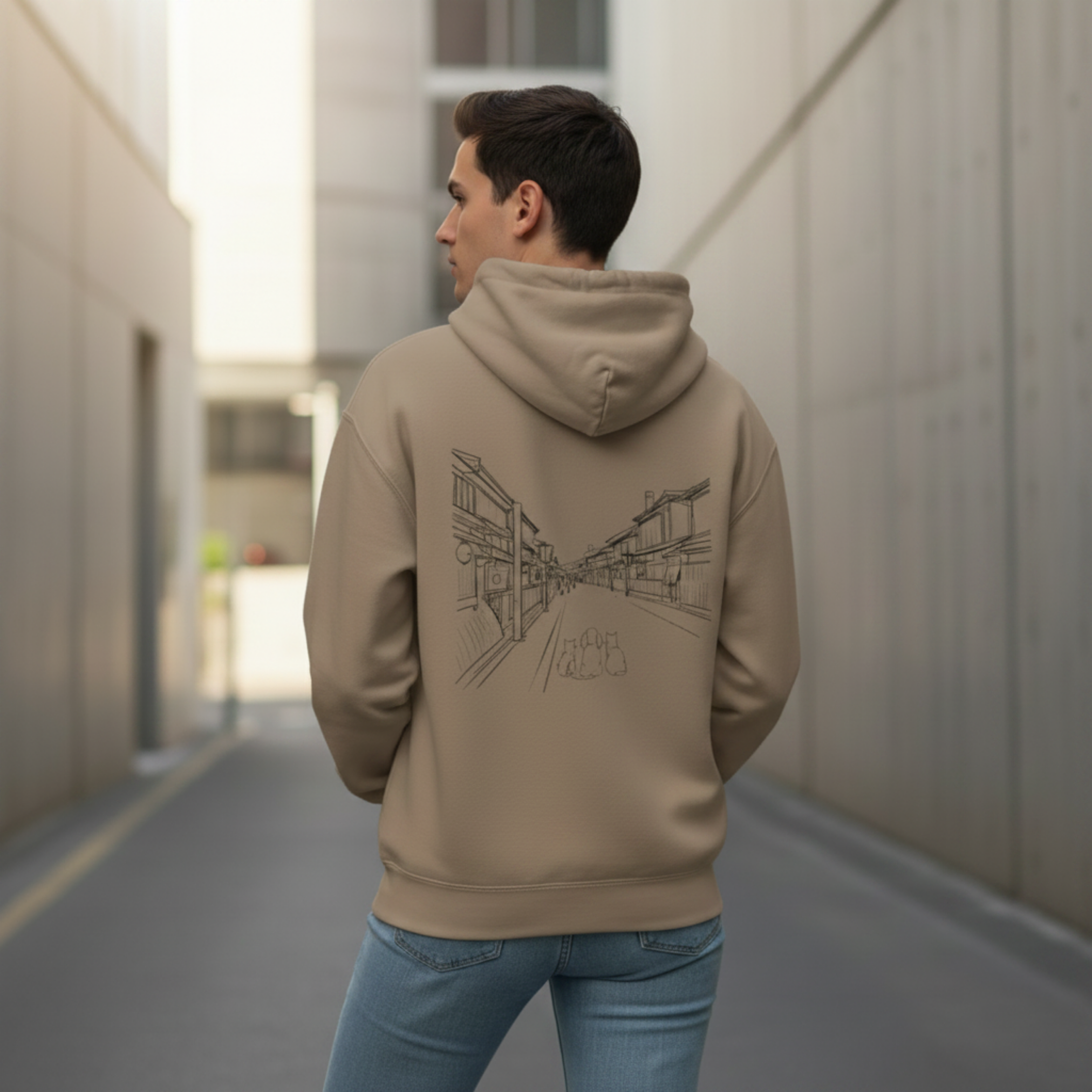 "Machiya" Hoodie Premium unisex - Streetwear Silhouette