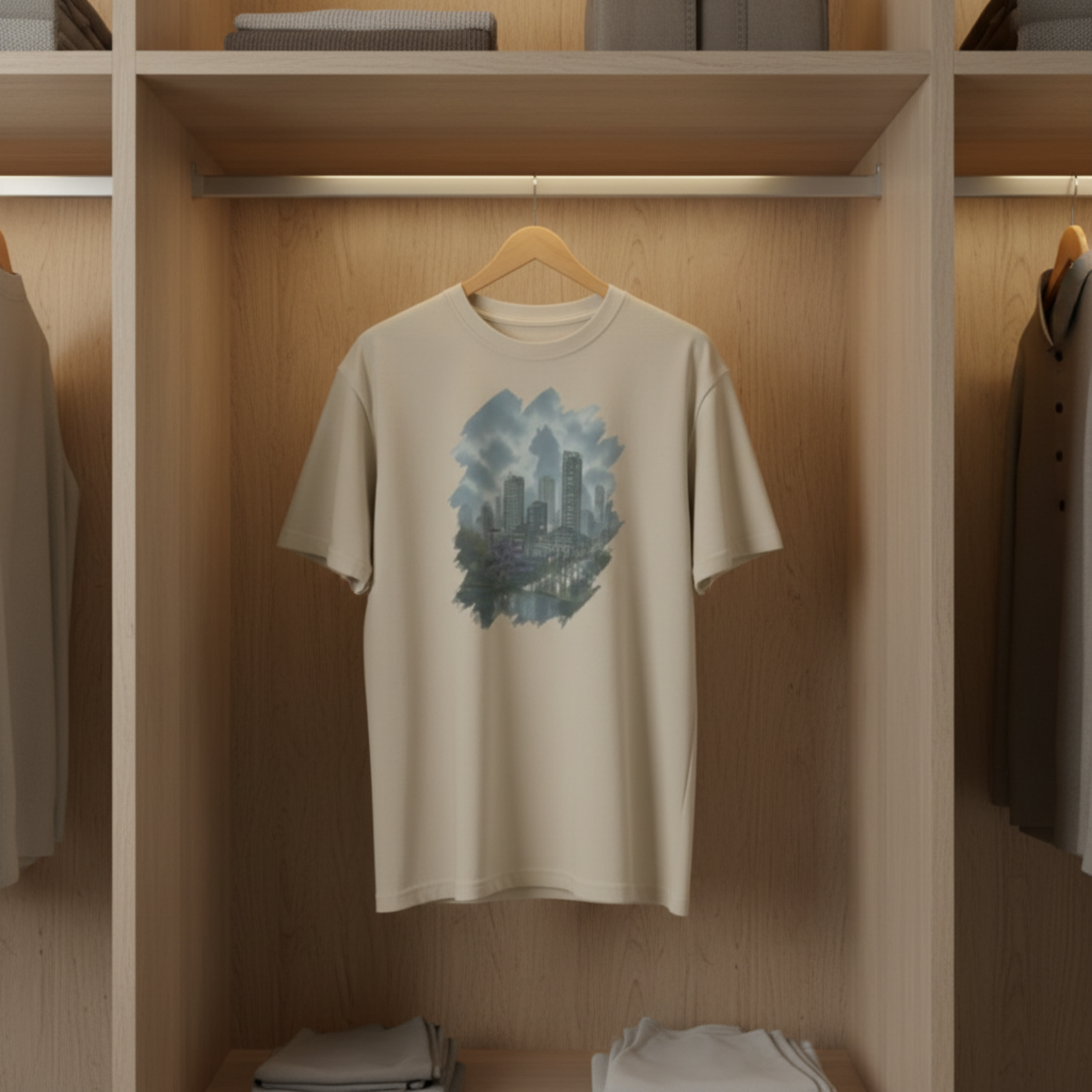 "Nebula City" - Playera Unisex Oversized cuello alto