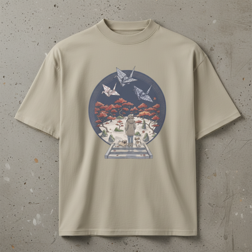 "Origami Dreams" - Playera Unisex Oversize cuello alto