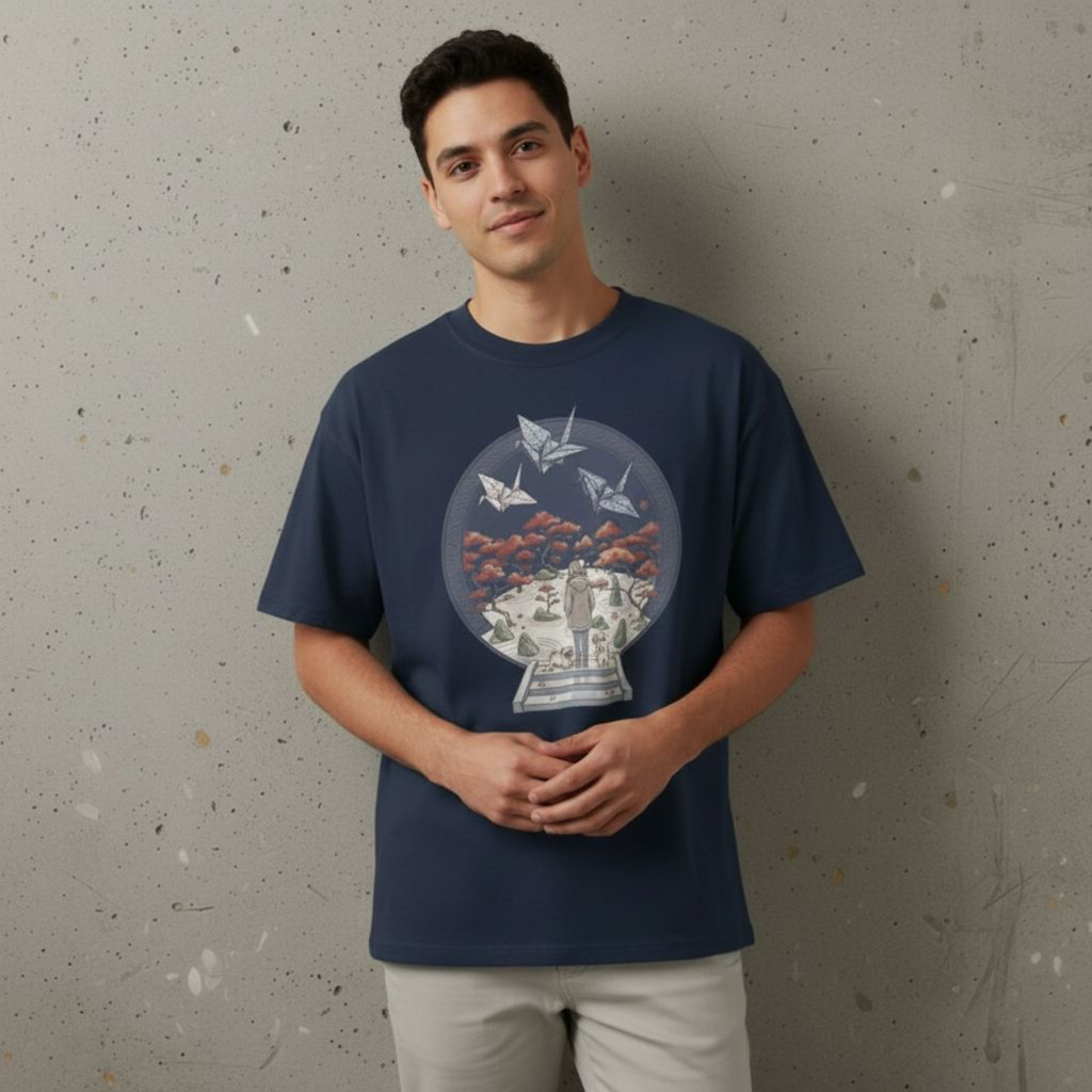 "Origami Dreams" - Playera Unisex Oversize cuello alto