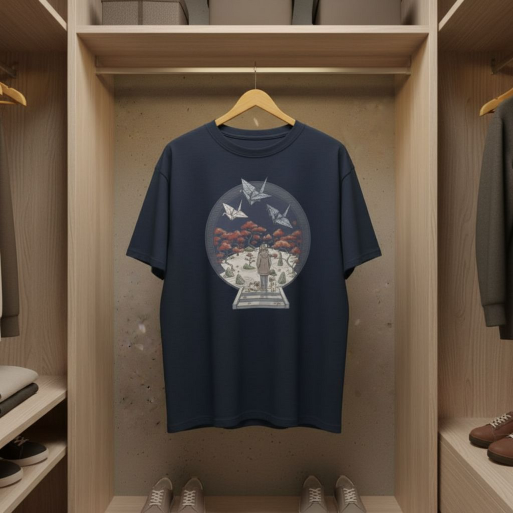 "Origami Dreams" - Playera Unisex Oversize cuello alto