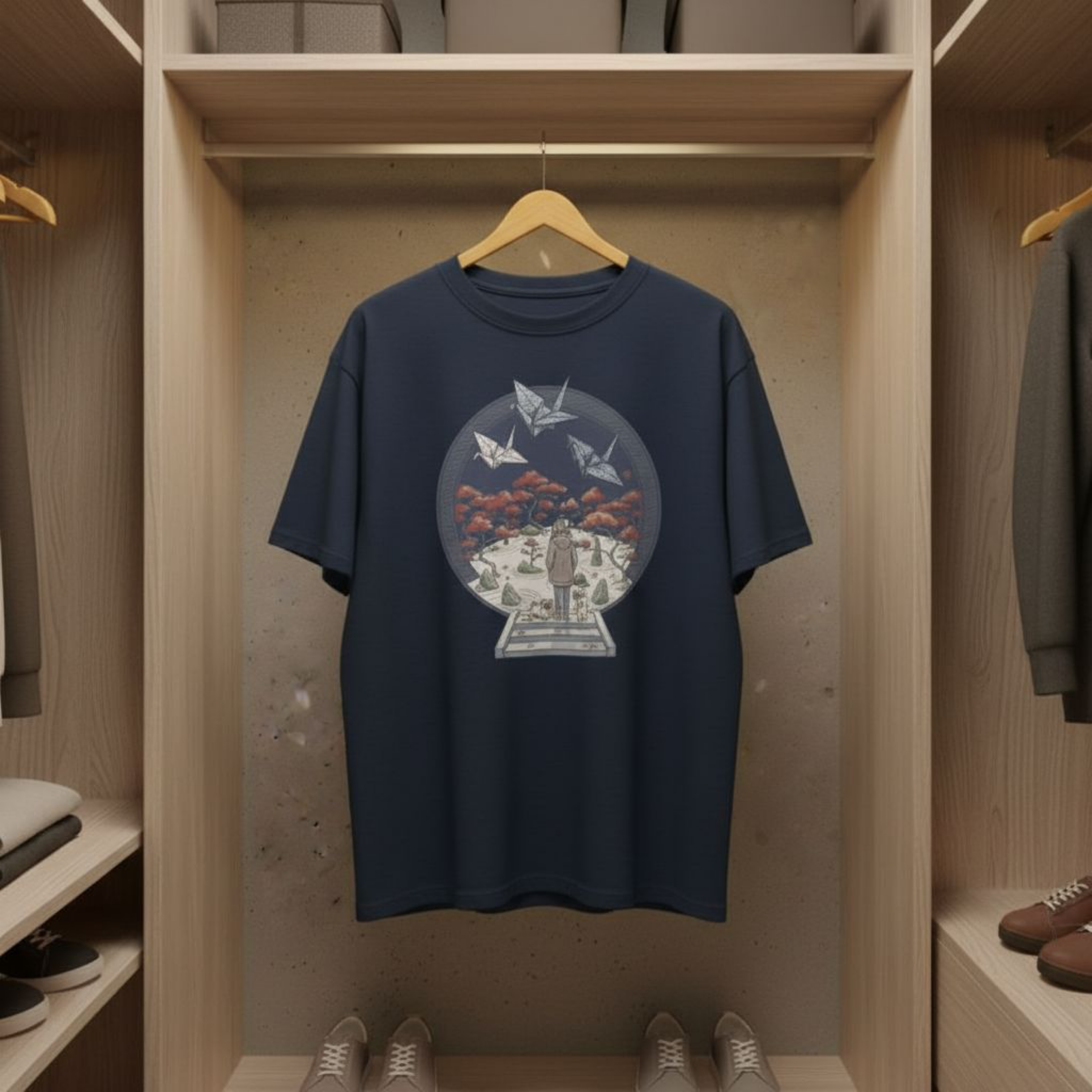"Origami Dreams" - Playera Unisex Oversize cuello alto